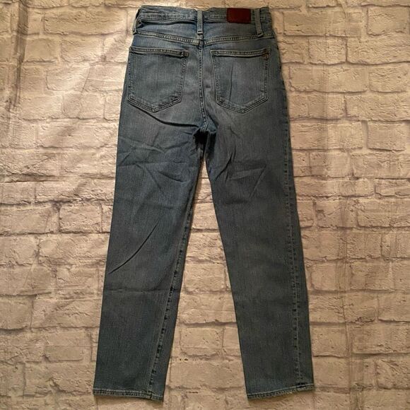 Madewell women 26 cotton blend ripped classic straight blue jeans - Picture 8 of 12